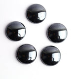 Hematite Round Single Bevel Buff Top (SBBT) AAA Grade Flat Back Size 22 mm 5 Pcs Weight 209 Cts