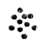 Hematite Hexagon Faceted Back Half Drilled AAA Grade Both Side Polished Size 10 mm 50 Pcs Weight 255 Cts