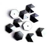 Hematite Hexagon Faceted Back Half Drilled AAA Grade Both Side Polished Size 15 mm 20 Pcs Weight 216 Cts