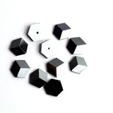 Hematite Hexagon Faceted Back Half Drilled AAA Grade Both Side Polished Size 15 mm 20 Pcs Weight 203 Cts