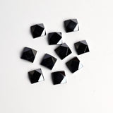 Hematite Square Faceted Back Half Drilled AAA Grade Both Side Polished Size 10 mm 30 Pcs Weight 218 Cts