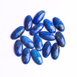 Lapis Lazuli Oval Cabochon AAA Grade Flat Back Size 9x18x4.0-4.5 mm 15 Pcs Weight 87 Cts