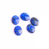 Lapis Lazuli Oval Single Bevel Buff Top (SBBT) AAA Grade Flat Back Size 8x10x3 MM 25 Pcs Weight 56 Cts