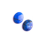 Lapis Lazuli Oval Single Bevel Buff Top (SBBT) AAA Grade Flat Back Size 10x12x3 MM 20 Pcs Weight 70 Cts