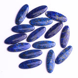 Lapis Lazuli Oval Single Bevel Buff Top (SBBT) AAA Grade Flat Back Size 9x25x3 MM 15 Pcs Weight 90 Cts