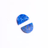 Lapis Lazuli Half Moon Flat Top Straight Side (FTSS) AAA Grade Both Side Polished Size 15x10 mm 50 Pcs Weight 175 Cts