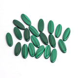 Malachite Oval Single Bevel Buff Top (SBBT) AAA Grade Flat Back Size 8x20x2.5 mm 20 Pcs Weight 110 Cts