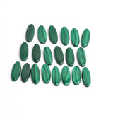 Malachite Oval Single Bevel Buff Top (SBBT) AAA Grade Flat Back Size 8x20x2.5 mm 20 Pcs Weight 110 Cts