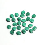 Malachite Oval Single Bevel Buff Top (SBBT) AAA Grade Flat Back Size 8x10x2.5 mm 55 Pcs Weight 150 Cts