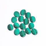 Malachite Oval Single Bevel Buff Top (SBBT) AAA Grade Flat Back Size 12x16x2 mm Lot of 30 Pcs Weight 158 Cts