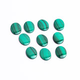 Malachite Oval Single Bevel Buff Top (SBBT) AAA Grade Flat Back Size 12x16x2 mm Lot of 30 Pcs Weight 158 Cts