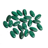 Malachite Oval Single Bevel Buff Top (SBBT) AAA Grade Flat Back Size 10x20x3 mm Lot of 23 Pcs Weight 134 Cts