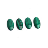 Malachite Oval Single Bevel Buff Top (SBBT) AAA Grade Flat Back Size 10x20x3 mm Lot of 23 Pcs Weight 134 Cts