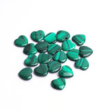 Malachite Heart Double Buff Top Half Drilled AAA Grade Size 15x15x3.5-4.5 MM 20 Pcs Weight 192 Cts