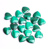 Malachite Heart Double Buff AAA Grade Size 16x16x4.5 MM 20 Pcs Weight 213 Cts