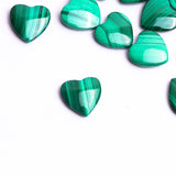 Malachite Heart Double Buff AAA Grade Size 16x16x4.5 MM 20 Pcs Weight 213 Cts