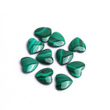 Malachite Heart Double Buff AAA Grade Size 16x16x4.5 MM 10 Pcs Weight 130 Cts