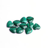 Malachite Heart Double Buff AAA Grade Size 16x16x4.5 MM 10 Pcs Weight 130 Cts