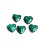 Malachite Heart Double Buff AAA Grade Size 16x16x4.5 MM 10 Pcs Weight 130 Cts