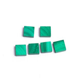 Malachite Square Flat Top Straight Side (FTSS) AAA Grade Size 10x10x3 MM 35 Pcs Weight 191 Cts