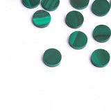 Malachite Round Flat Top Straight Side (FTSS) Both Side Polished AAA Grade Size 8x8x2 MM 100 Pcs Weight 196 Cts