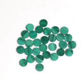 Malachite Round Flat Top Straight Side (FTSS) Both Side Polished AAA Grade Size 8x8x2 MM 100 Pcs Weight 196 Cts