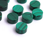 Malachite Round Flat Top Straight Side (FTSS) Both Side Polished AAA Grade Size 13x13x7 MM 10 Pcs Weight 158 Cts