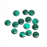 Malachite Round Single Bevel Buff Top (SBBT) AAA Grade Flat Back Size 12x12x2.5 mm 50 Pcs Weight 222 Cts