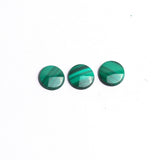 Malachite Round Single Bevel Buff Top (SBBT) AAA Grade Flat Back Size 12x12x2.5 mm 50 Pcs Weight 222 Cts