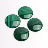 Malachite Round Cabochon AAA Grade Flat Back Size 38x38x6.0-7.0MM 2 Pcs (1 Pair) Weight 203 Cts