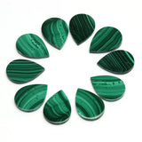 Malachite Pear Flat Top Straight Side (FTSS) AAA Grade Size 18x25x2 MM 15 Pcs Weight 208 Cts