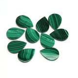 Malachite Pear Flat Top Straight Side (FTSS) AAA Grade Size 18x25x2 MM 15 Pcs Weight 208 Cts