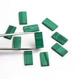 Malachite Rectangle Flat Top Straight Side (FTSS) Both Side Polished AAA Grade Size 8x16x2 MM Lot Of 70 Pcs Weight 339 Cts