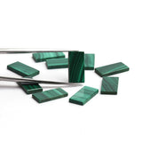 Malachite Rectangle Flat Top Straight Side (FTSS) Both Side Polished AAA Grade Size 8x16x2 MM Lot Of 50 Pcs Weight 244 Cts