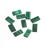 Malachite Rectangle Flat Top Straight Side (FTSS) Both Side Polished AAA Grade Size 8x16x2 MM Lot Of 50 Pcs Weight 244 Cts