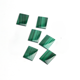 Malachite Rectangle Single Bevel Buff Top (SBBT) AAA Grade Flat Back Size 15x20x2.5 mm 10 Pcs Weight 113 Cts