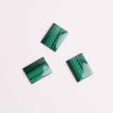 Malachite Rectangle Single Bevel Buff Top (SBBT) AAA Grade Flat Back Size 15x20x2.5 mm 10 Pcs Weight 113 Cts