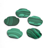 Malachite Fancy Shape Both Side Polished AAA Grade Size 36x25x2.5 mm 5 Pcs Weight 177 Cts