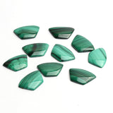 Malachite Fancy Shape AAA Grade Flat Back Size 16x24x3.0-3.5 mm 10 Pcs Weight 141 Cts