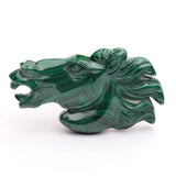 Malachite Fancy Carving Horse Head AAA Grade Both Side Polished 1 Pcs Weight 180-200 Cts