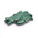 Malachite Fancy Carving Horse Head AAA Grade Both Side Polished 1 Pcs Weight 180-200 Cts