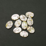 MOP (Mother of Pearl) Oval Single Bevel Buff Top (SBBT) Both Side Polished AAA Grade Size 13x18 MM 6 Pcs