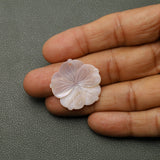 Pink MOP (Mother of Pearl) Fancy Flower Carving Front Drilled Both Side Polished AAA Grade Size 30 MM Lot Of 6 Pcs