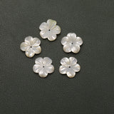 MOP (Mother of Pearl) Fancy Flower Carving Center Drilled Both Side Polished AAA Grade Size 19 MM 4 Pcs