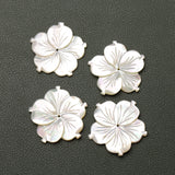 MOP (Mother of Pearl) Fancy Flower Carving Center Drilled Both Side Polished AAA Grade Size 30 MM 2 Pcs