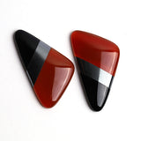 Multi Stone Fancy Shape Pair AAA Grade Flat Back Size 28x42 MM 1 Pair (2 Pcs) Weight 81 Cts