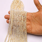 Natural Freshwater Potato Nugget Irregular Pearl Beads Ivory White Top Quality AAA Grade Size- 4 MM Length- 16 Inch 1 Strand