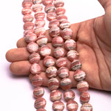 Rhodochrosite Round Disc Beads AAA Grade Size-14 MM Length-16 Inch 1 Strand Weight 309 Cts