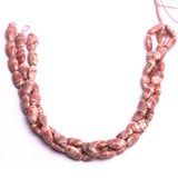 Rhodochrosite Oval Beads AAA Grade Size- 11x20 MM Length- 16 Inch 1 Strand Weight 298 Cts