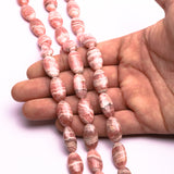 Rhodochrosite Oval Beads AAA Grade Size- 11x20 MM Length- 16 Inch 1 Strand Weight 298 Cts